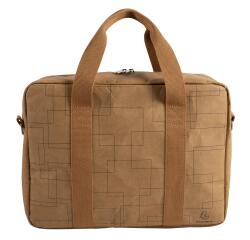 Cartable-sacoche washable paper Eterneco - Brun motifs géométriques