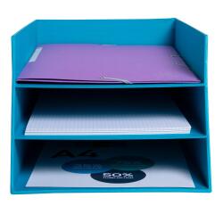 Letter tray w.3 levels Teksto purple