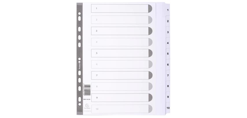Exacompta Indices A4+ 10Pt 1-10 White Tabs White - White