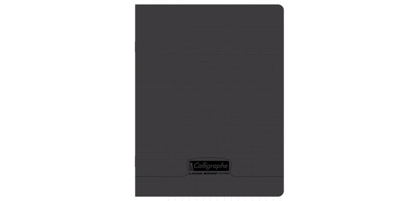 Cahier piqué 8000 POLYPRO 17x22 cm 192 pages grands carreaux 90 g - Noir