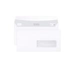 Paquet de 50 Enveloppes Blanches DL-110x220mm - Auto-Adhésives - 80g/m2 - Fenêtre Papier Cristal 35x100 (position 20/20) - Blanc
