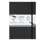 Layout double-face carnet ouverture à plat 25F A5 220g - Noir