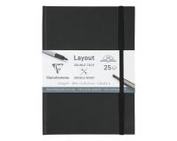 Layout double-face carnet ouverture à plat 25F A5 220g - Noir