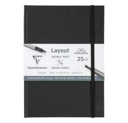 Layout double-face carnet ouverture à plat 25F A5 220g - Noir