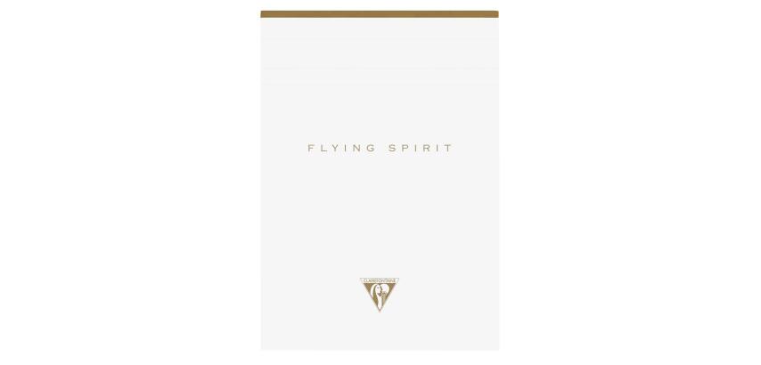 Bloc entoilé en-tête Flying Spirit White A5 140 pages détachables ligné motifs assortis papier ivoire 90g - Blanc