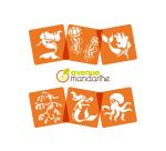 Set de 6 pochoirs enfants, Sirènes et créatures marines - Orange