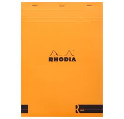 Bloc agrafé Rhodia le R N°18 21x29,7 cm 70 feuillets ligné 90g - Orange