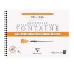 Clairefontaine Fontaine Watercolour Spiral Pad - 30 x 40cm - 12 Sheets - 300gsm - Hot Pressed