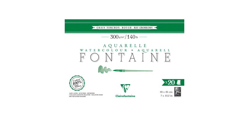 Fontaine bloc collé 4 côtés 20F 18x26cm 300g grain torchon