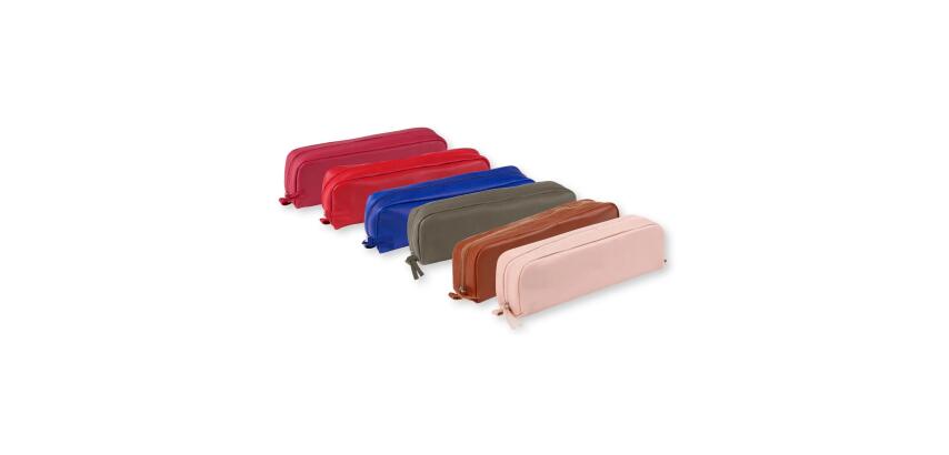 CUIR TEINTE Trousse rectangulaire 21x4x6 cm - Assortis