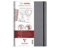 My.Notes Age Bag cahier reliure intégrale à marges détachables A4 120 pages détachables ligné + cadre en-tête - Gris