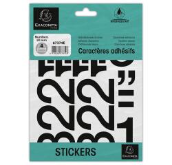 Hoesje met zelfklevende cijfers zwart 0-9 50 mm - zwart