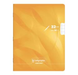 8000 Laminated, Stapled ntbk varnished UV 17x22cm 16sh Seyes enlarged 2,5mm 90gsm - Yellow