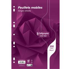 Clairefontaine Shrink-Wrapped Loose Leaf Sheets, 7000 Ligne, A4, 100 Sheets, Squared, 90g, White