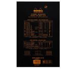 Bloc agrafé perforé N°20 A4+ 80 feuilles lignées + marge 80 g. - Noir