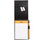 Rhodia ePURE porte-bloc avec porte-crayon + bloc N°13 petits carreaux 5x5 - Orange