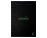 Greenpad bloc agrafé recyclé et recyclable en carte souple 350 g/m2 - N°16 14,8x21 cm 70 feuillets Ligné - Papier Clairefontaine recyclé 90 g/m2 - Noir - New - Noir