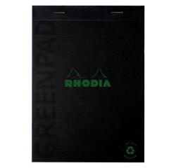 Greenpad bloc agrafé recyclé et recyclable en carte souple 350 g/m2 - N°16 14,8x21 cm 70 feuillets Ligné - Papier Clairefontaine recyclé 90 g/m2 - Noir - New - Noir
