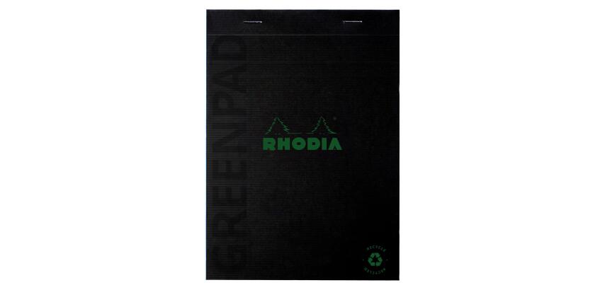 RHODIA Notepad GREENPAD, A5, lined, black