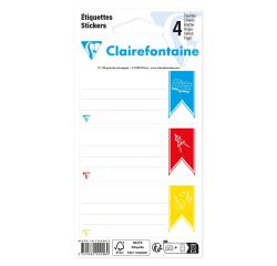 Sachet de 12 étiquettes adhésives assorties 33,5x75mm - motif imprimé
