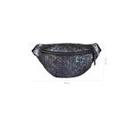 Metallic Black Leather Fanny Pack 30x16.2 cm
