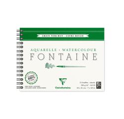 Fontaine album spiralé 12F 18x24cm 300g grain torchon
