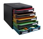 Schubladenbox BIG BOX MAXI, 6 offene Schubladen, Black Office - Schwarz/Harlekin
