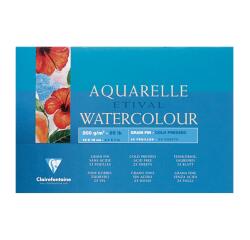 Etival Aquarellpapier feinkörnig, Block 4-seitig geleimt, 25 Blatt 200g, 12x18 cm