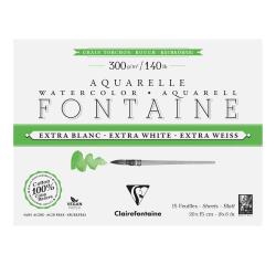 Fontaine Extraweiß Torchon/rau, Block 4-seitig geleimt, 15 Blatt 15x20cm 300g