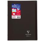Cahier piqué Koverbook A4 96 pages petits carreaux + marge couverture polypropylène transparent - Assortis