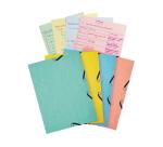 Chemise 3 rabats à élastiques Aquarel + 25 fiches bristol A5 - 4 couleurs assorties - Couleurs assorties