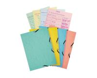 Karteikarten-Set mit Sammelmappe (3 Klappen, Gummizugverschluss) und 25 Karteikarten A5, kariert, Kollektion Aquarel - Farben sortiert