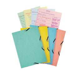 Exacompta Aquarel Elasticated Folder with 3 Flaps + 25 Bristol Sheets, A5 - Assorted colours