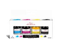 COFFRET ASSORTIMENT 4 FLACONS D'ENCRE DE CHINE 15ml - Assortis