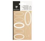 White Oval Kraft Adhesive Label - White