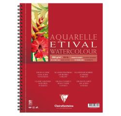 Etival Aquarellpapier, Block mit Doppelspirale A4 geleimt, 10 Blatt 200g