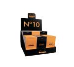 Blocs agrafés Rhodia O&B N°10 5,2x7,5 cm 80 feuillets petits carreaux 5x5 80g en présentoir de 60 pièces - Assortis