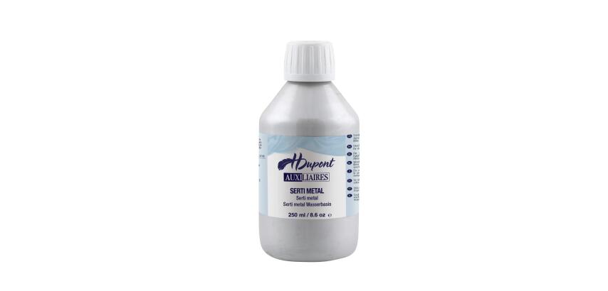 Gutta/Serti Metall auf Wasserbasis, 250ml, Silber - Silber