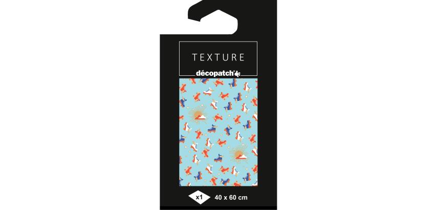Pap. Texture Décopatch n°866 1 vel 40x60 - Blauw