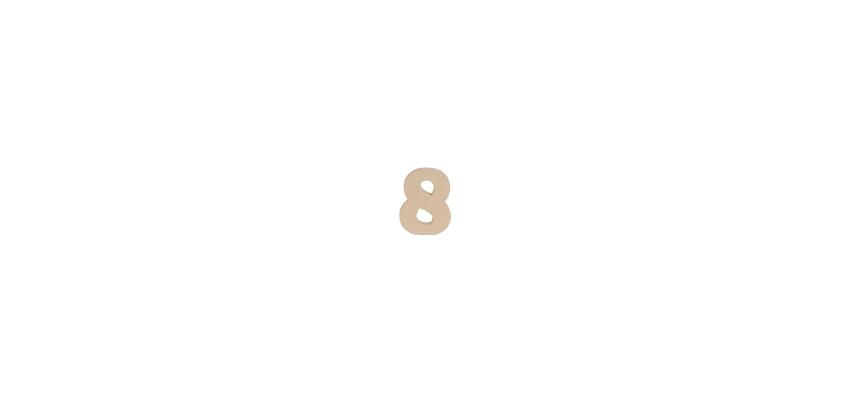 Chiffre 8 kraft 20cm - Kraft