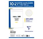Luftpolster-Versandtaschen haftklebend 110x160mm, weißes Kraftpapier 80g, Packung mit 10 Stück - Weiß