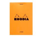 Rhodia Orange Head Stapled Pad No12, Lined, 85x120 - Orange|