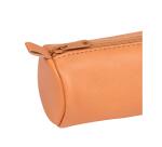 Trousse ronde, cuir naturel