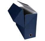 Transferbox Rücken 120 mm Leinenpapier - Dunkelblau