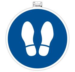 Zelfklevend bord stoppen verplicht 35cm - Blauw