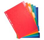 Intercalaires Carte lustrée 225g avec onglets renforcés - 6 positions - A4 - Couleurs assorties