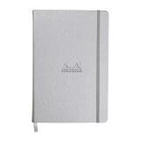Webnotebook A5 192 pages ligné papier ivoire 90g fermeture élastique - Argent
