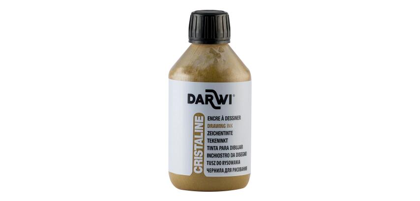 DARWI Zeichentinte, Flasche 250ml, Gold - Gold