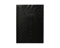 Protège-cahiers grain madras avec rabats marque-pages PVC 22/100ème A4 - Noir