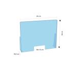 Exacompta - réf. 80458D - ExaScreen Barrière de protection contre les éternuements et les postillons - Vitrine Pare-haleine ou hygiaphone de comptoir (à poser) H58cmXL95cm - Cristal